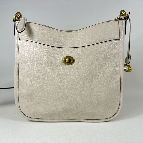 NEW Women’s Coach Chaise Pebble Leather Crossbody Cream - Picture 11 of 13